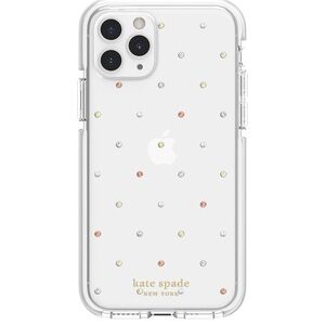Kate Spade New York Pin Dot Case iPhone Case - White with Crystal Accents